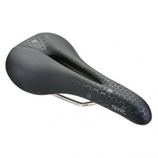 Terry Fly Ti Gel Saddle  Men’s Bike Mountain Multi Density Foam Molded with a Thin Gel Layer Seat  Male’s Bicycle Cushion with Central Relief Zone and Ergonomic Design Waterproof Leather - Black/Gray - B00P2B62PE
